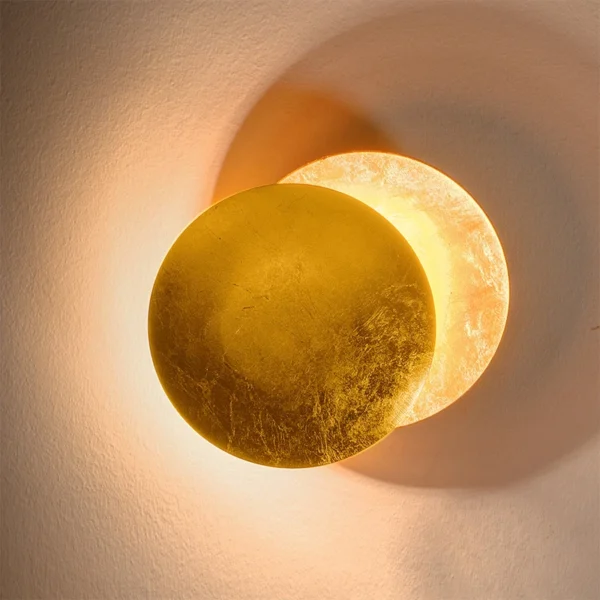 Gold Moon Eclipse LED Wall Sconce – Round Bedside & Aisle Light