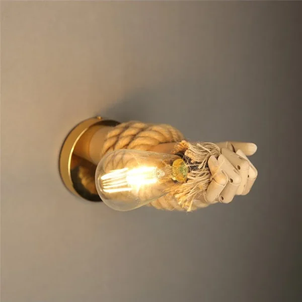 Nordic Hemp Rope LED Wall Lamp, Retro Industrial Sconce Light