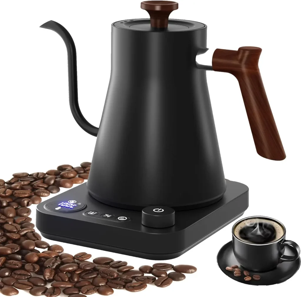 Electric Gooseneck Kettle – 900ML Smart Temp Control Coffee Pot