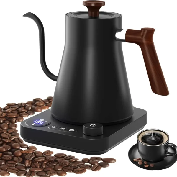 Electric Gooseneck Kettle – 900ML Smart Temp Control Coffee Pot