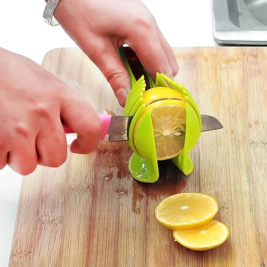Stainless Steel Handheld Fruit & Tomato Slicer Clip Cutter Accessory - Image 5