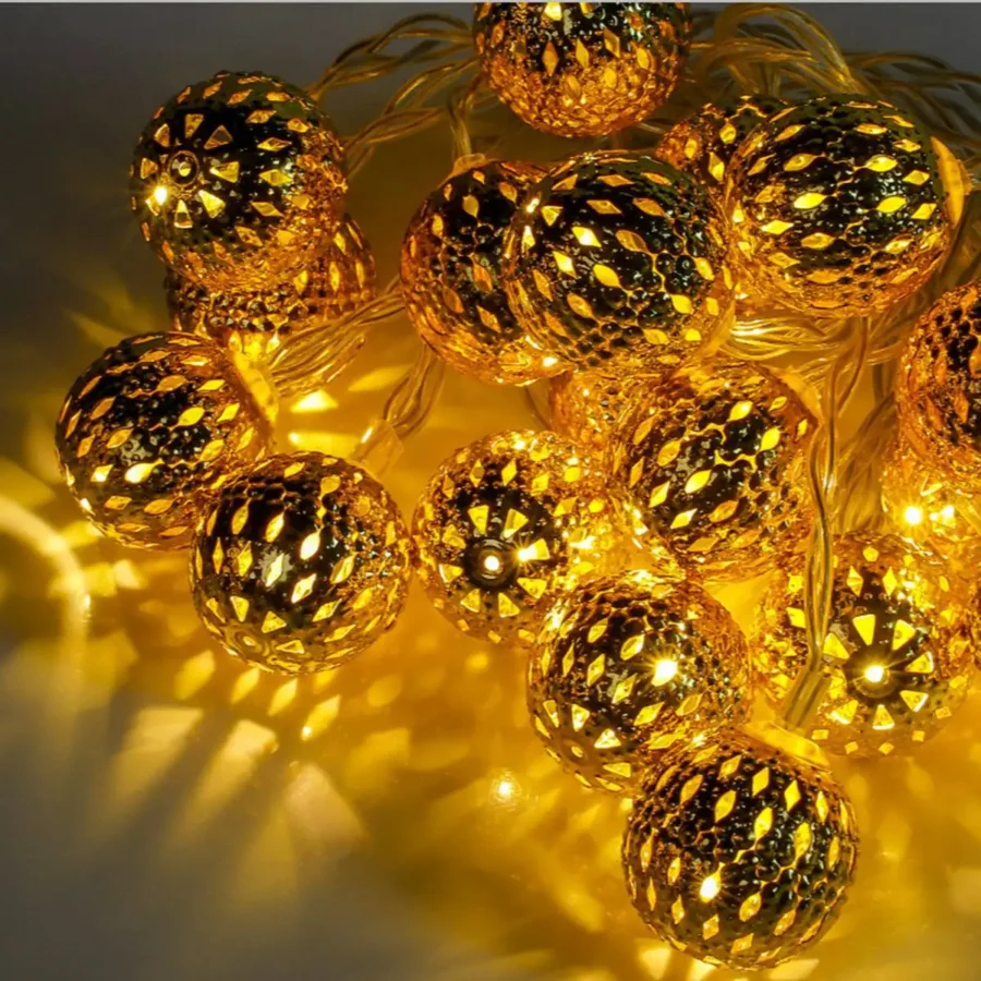 LED Moroccan Globe Fairy Lights – Battery Operated String for Party & Decor - Image 4
