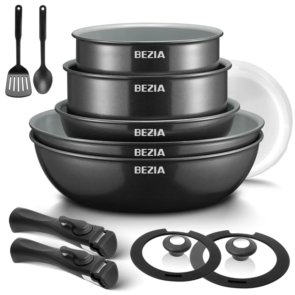 13pcs Nonstick Ceramic Cookware Set with Detachable Handles