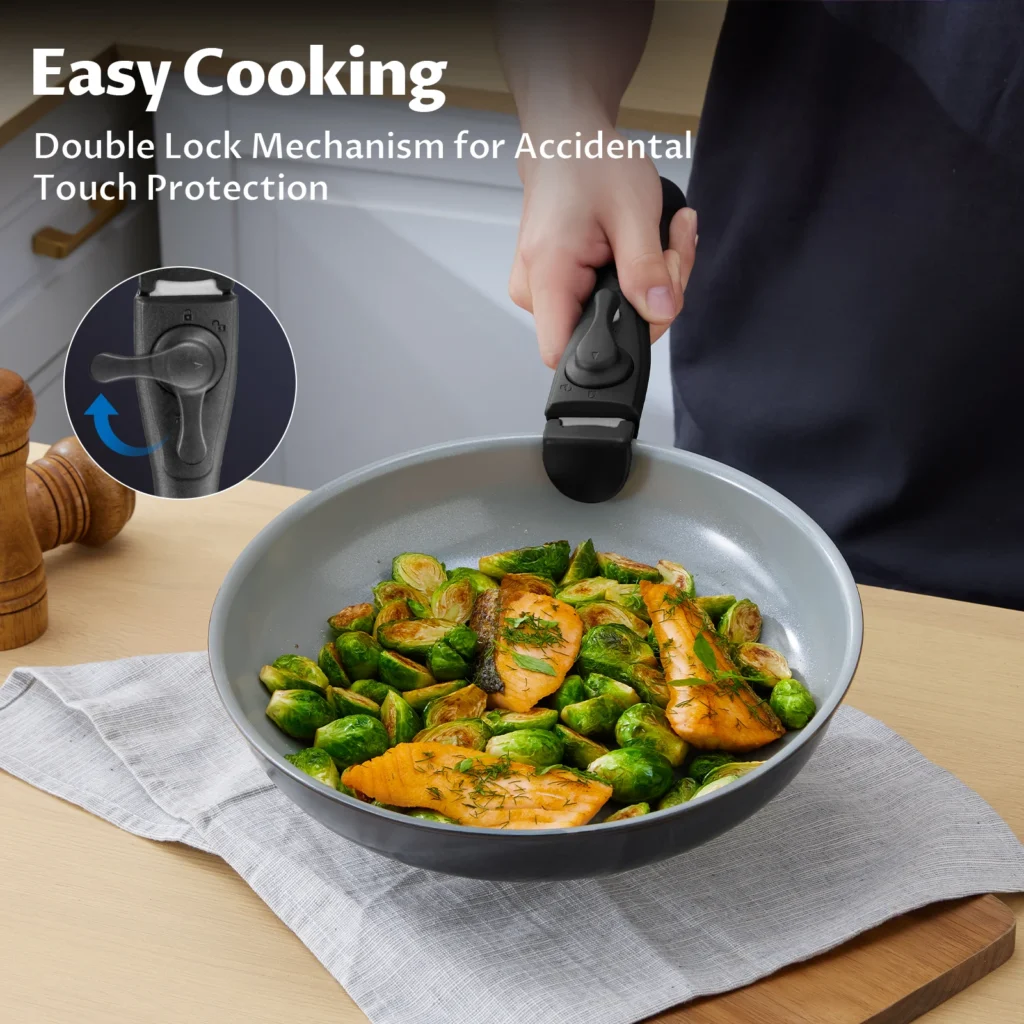 13pcs Nonstick Ceramic Cookware Set with Detachable Handles - Image 2