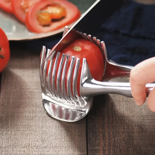 Stainless Steel Handheld Fruit & Tomato Slicer Clip Cutter Accessory