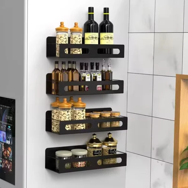 Magnetic Refrigerator Spice Rack – Wall Mount Organizer Shelf