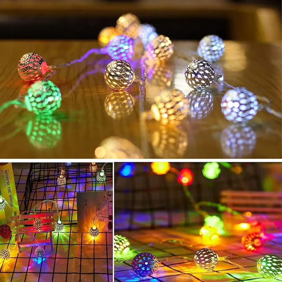LED Moroccan Globe Fairy Lights – Battery Operated String for Party & Decor - Image 6