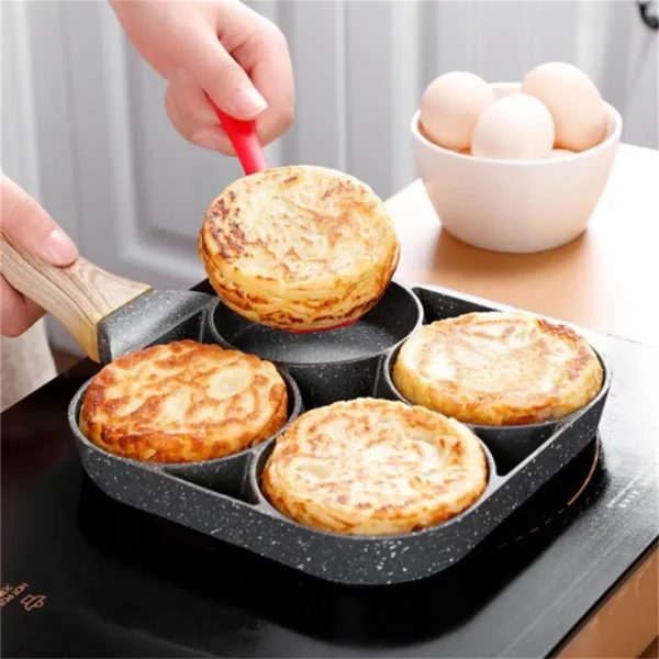 4-Slot Nonstick Omelette Pan - Induction Breakfast Maker