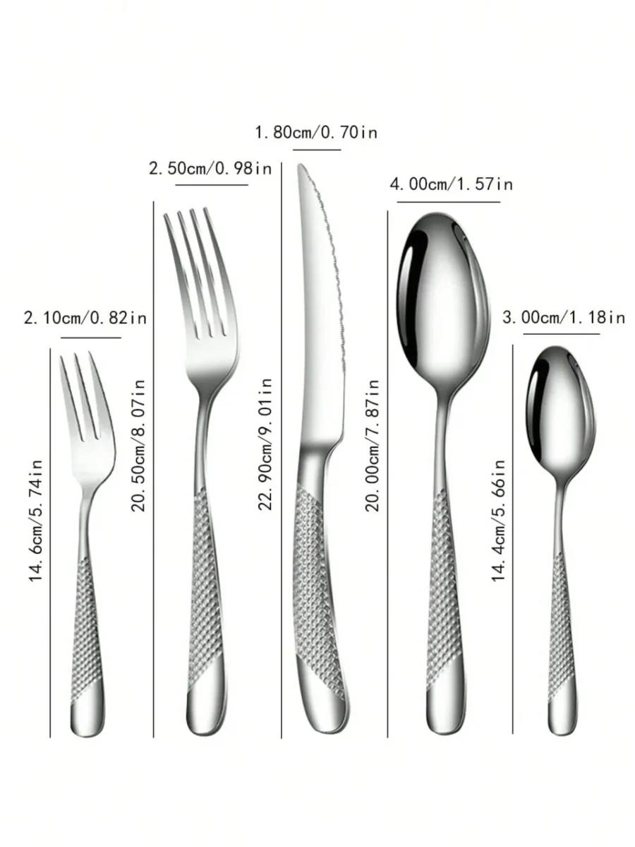 6/30pc Star Diamond Cutlery Set - Knife/Fork/Spoon - Image 3