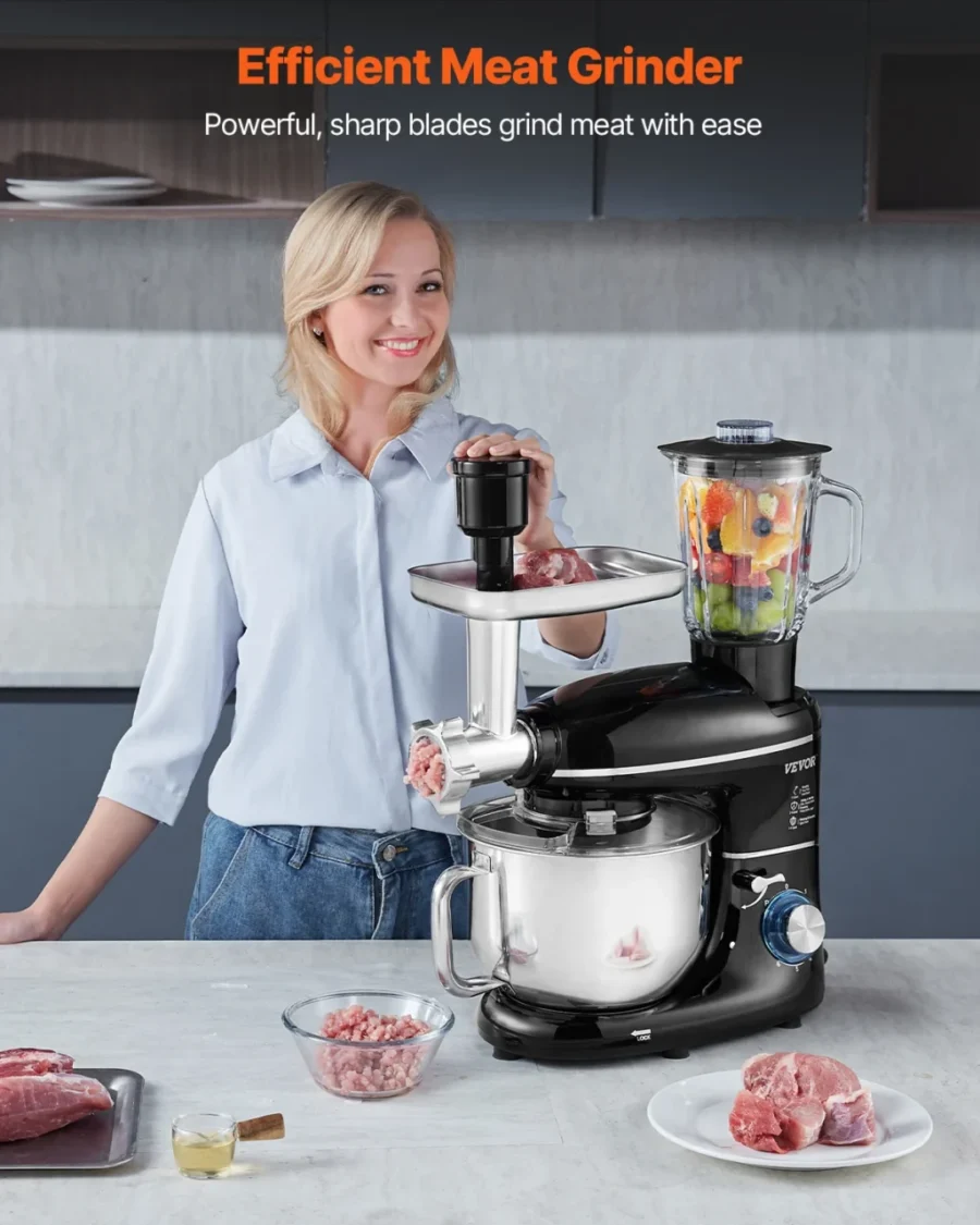 VEVOR 3-in-1 Stand Mixer – 6QT, 660W, Tilt-Head, 6+P Speeds - Image 5