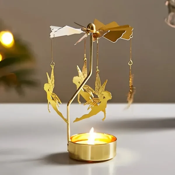 1PC Metal Rotating Candle Holder for Christmas & Parties