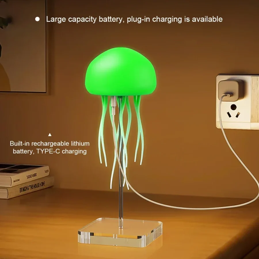 Cartoon Jellyfish RGB Night Light – Voice Control & USB Charging - Image 2