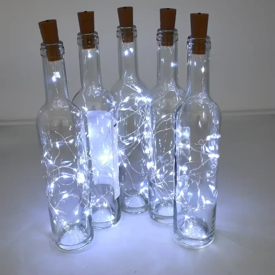 15-Pack LED Wine Bottle Cork Lights – 6.5ft Battery-Operated String for DIY Decor - Image 2