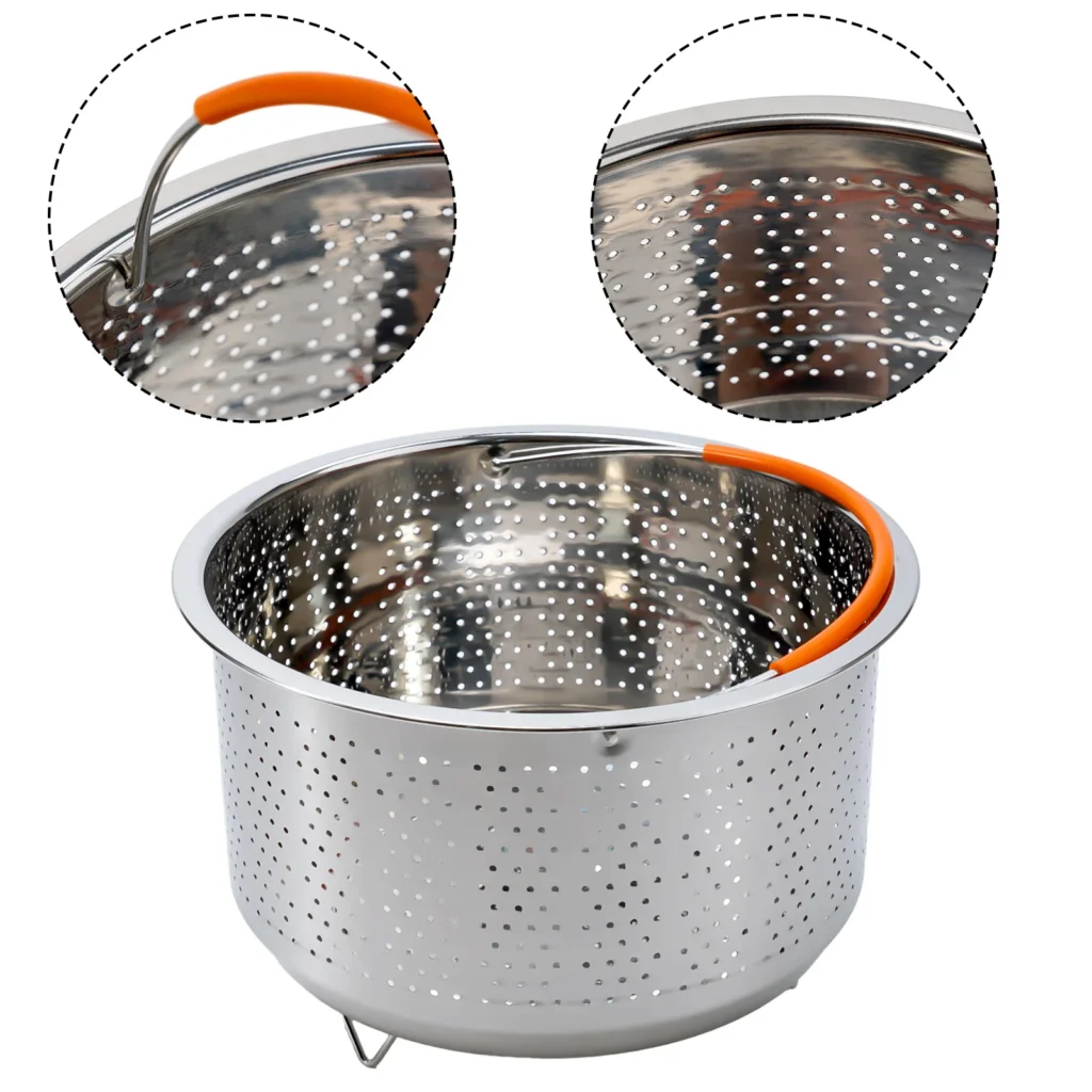 Stainless Steel Steamer Basket for Instant Pot with Silicone Handle - Image 2