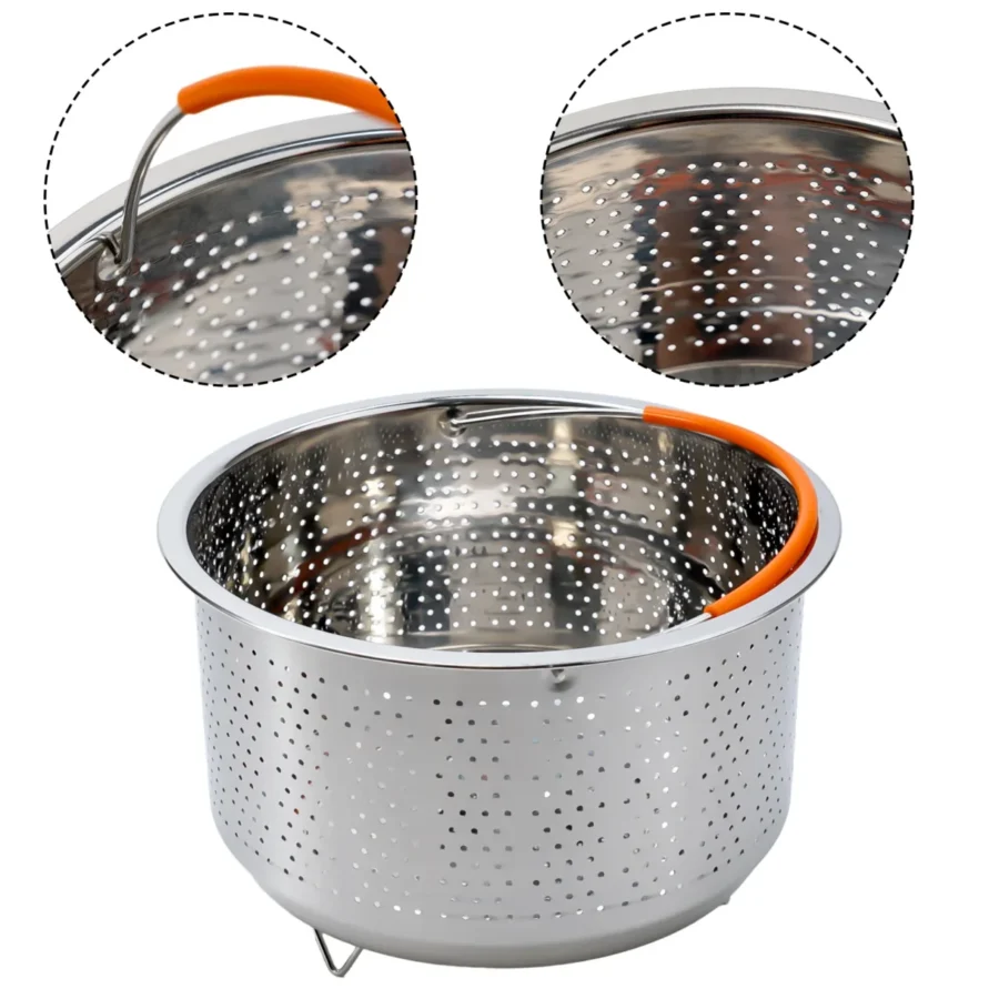 Stainless Steel Steamer Basket for Instant Pot with Silicone Handle - Image 2