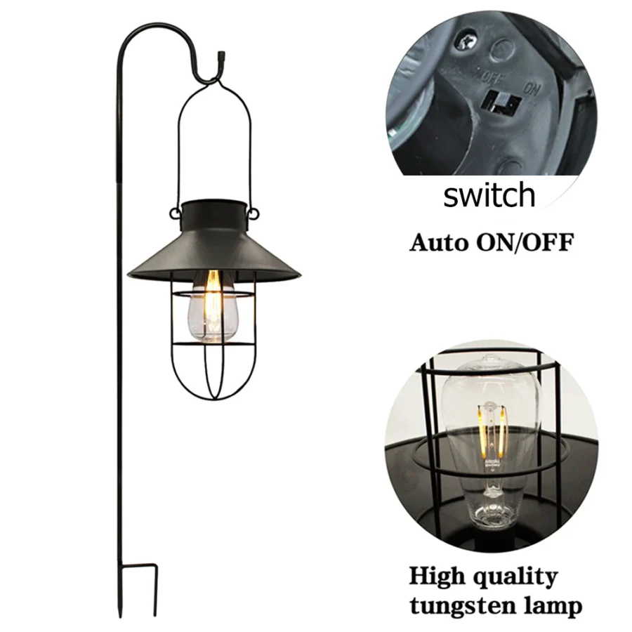 Solar Retro LED Camping Lantern – Waterproof Hanging Light for Garden & Tent - Image 5