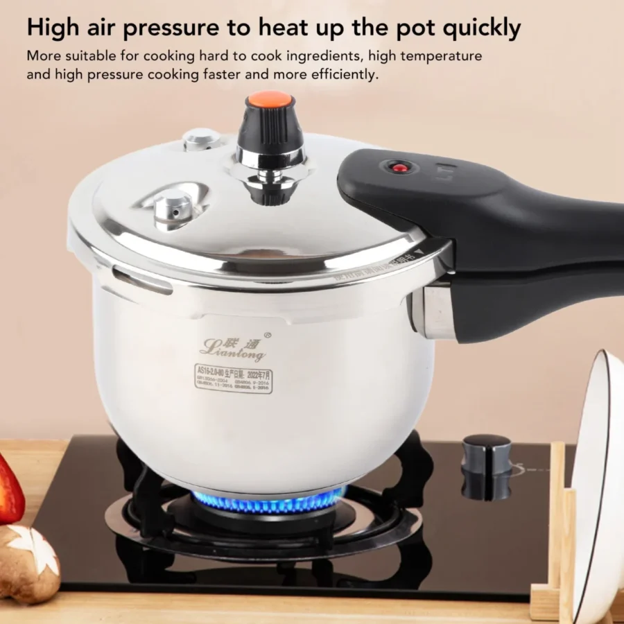 Stainless Steel Pressure Cooker with Safety Valve – Explosion-Proof, 80KPA - Image 5
