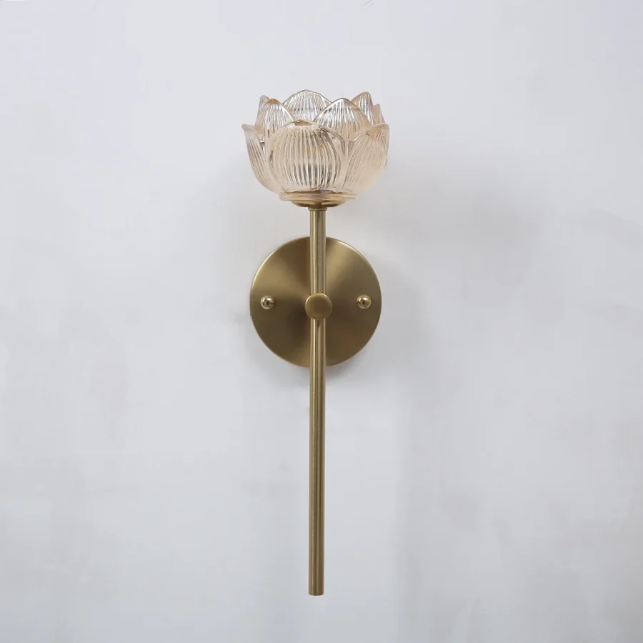 Nordic Luxury Crystal Lotus Wall Lamp – LED Sconce for Bedroom, Corridor & Modern Indoor Decor - Image 5