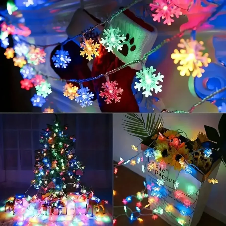 LED Snowflake String Light – Indoor/Outdoor Christmas & Party Decor - Image 6