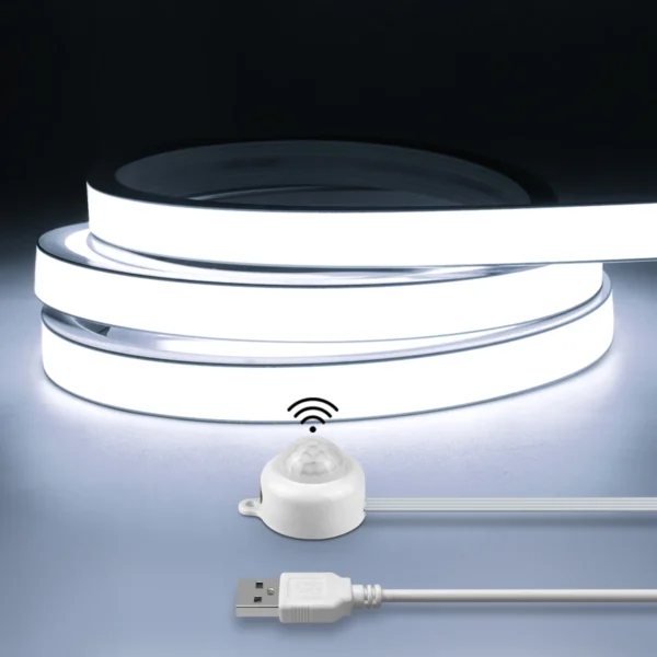 Smart PIR Motion Sensor COB LED Strip Light – Auto On/Off, Waterproof, 320 LEDs/m