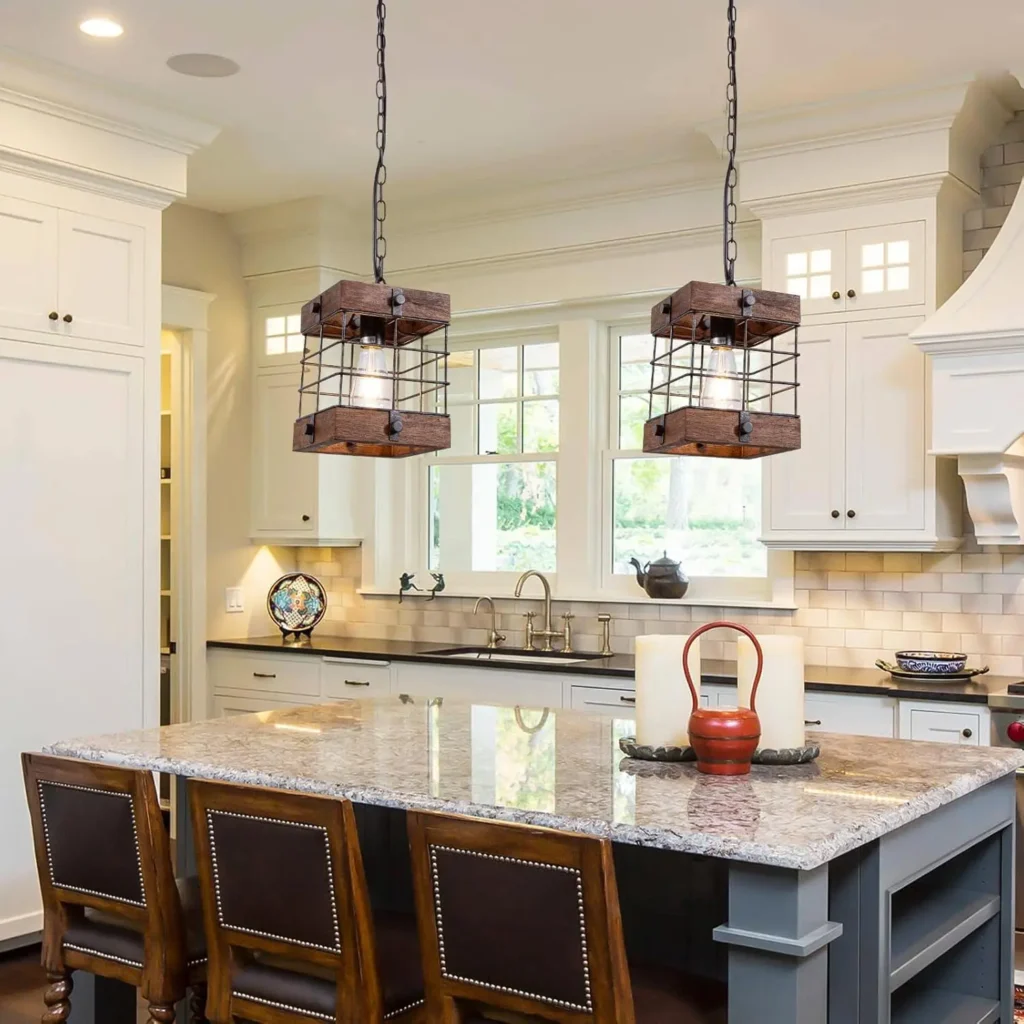 Farmhouse Rustic 1-Light Lantern Pendant Light with Adjustable Chain - Image 4