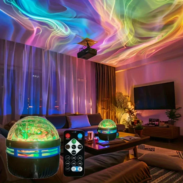 RGB Starry Sky LED Night Light with Remote, 7 Modes, USB Plug-in, Auto Rotate