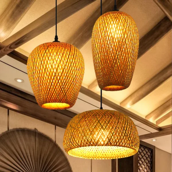 2025 Bamboo Rattan Pendant Ceiling Light