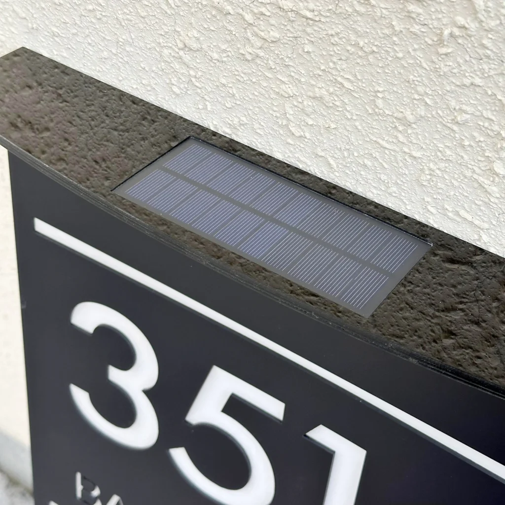 Personalized Solar House Number Sign LED Address Plaque Outdoor Acrylic - Image 6