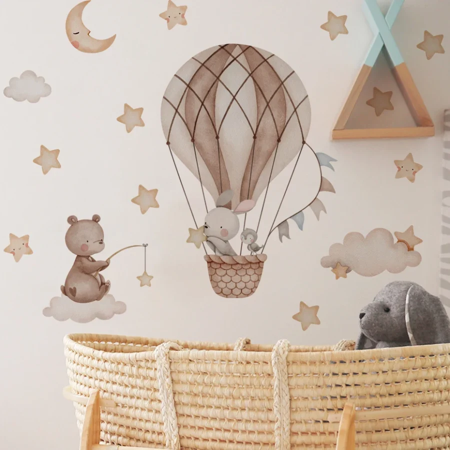 Cartoon Hot Air Balloon Animal Wall Stickers – Nursery & Kids Room Decor - Image 4