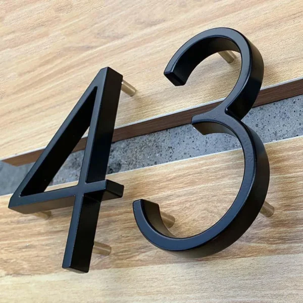 125mm Black Metal House Numbers & Letters – Modern Outdoor Address Sign