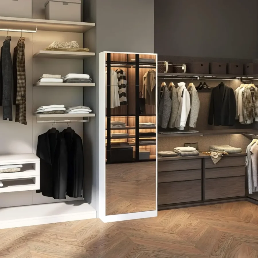 Shoe Cabinet with Mirror & 5 Flip Drawers – Freestanding Organizer - Image 6