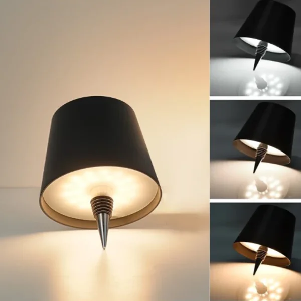 Wireless Touch Control Bottle Table Lamp with 3 Colors and Dimming for Bar and Desk
