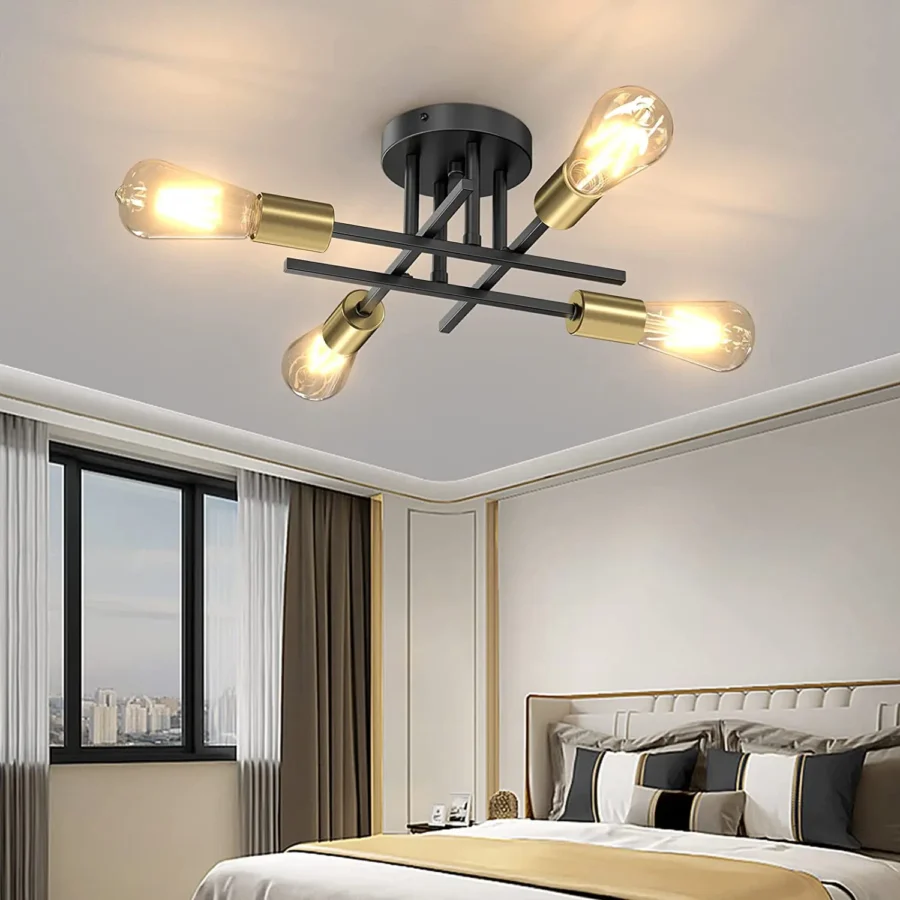 Semi Flush Mount Modern Sputnik Chandelier - Image 4