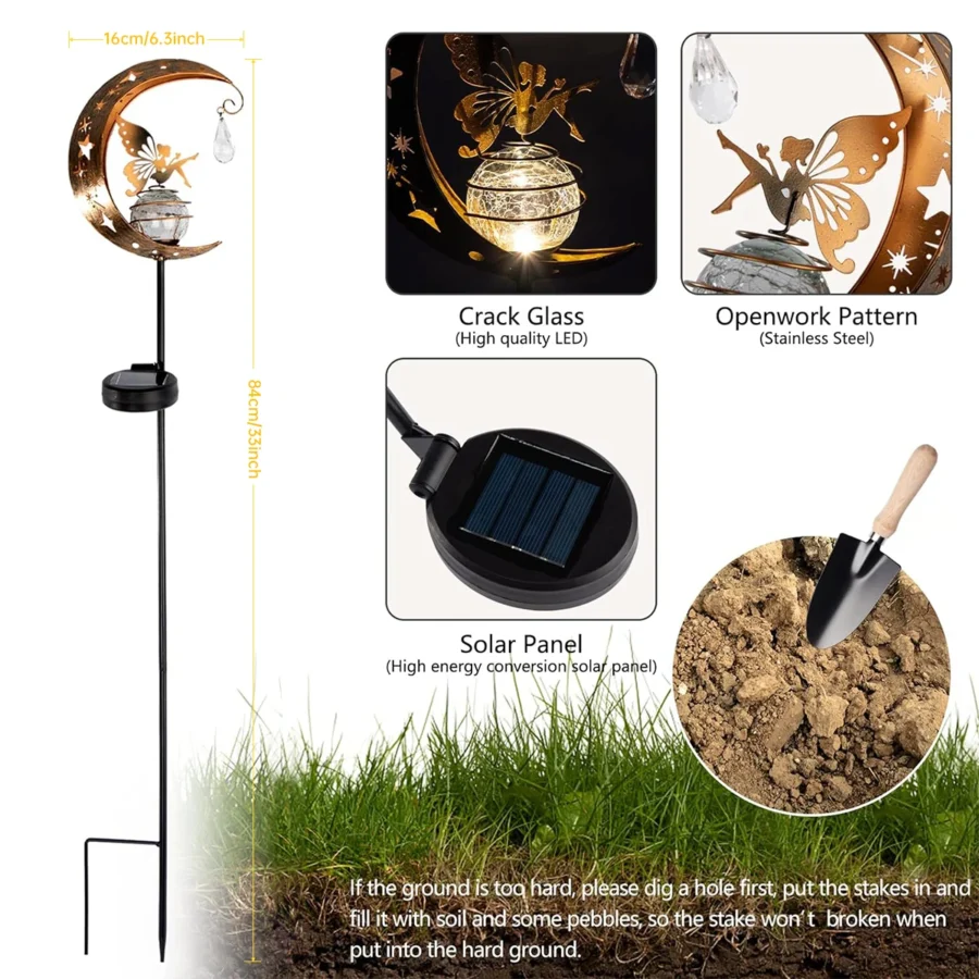 Solar Moon Fairy Garden Light - Image 3