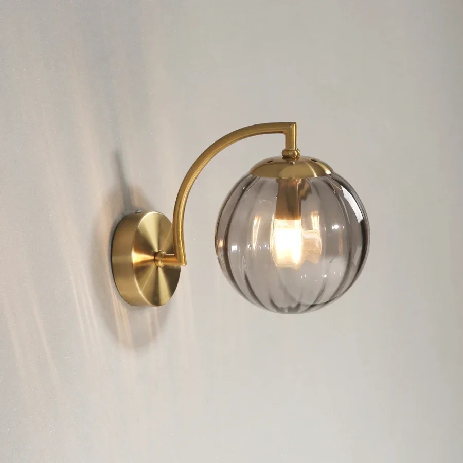 Modern Nordic LED Glass Wall Lamp – Minimalist Indoor Sconce for Bedroom, Living Room, Kitchen