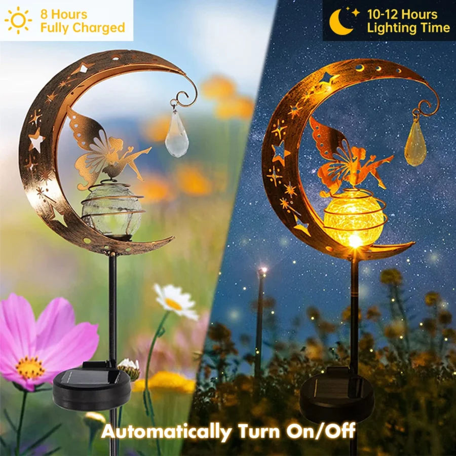 Solar Moon Fairy Garden Light - Image 2