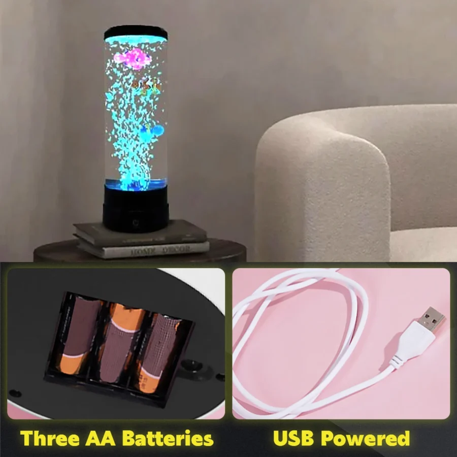 LED Aquarium Mood Lamp – Remote Control Color-Changing Night Light for Kids, USB Powered - Image 3
