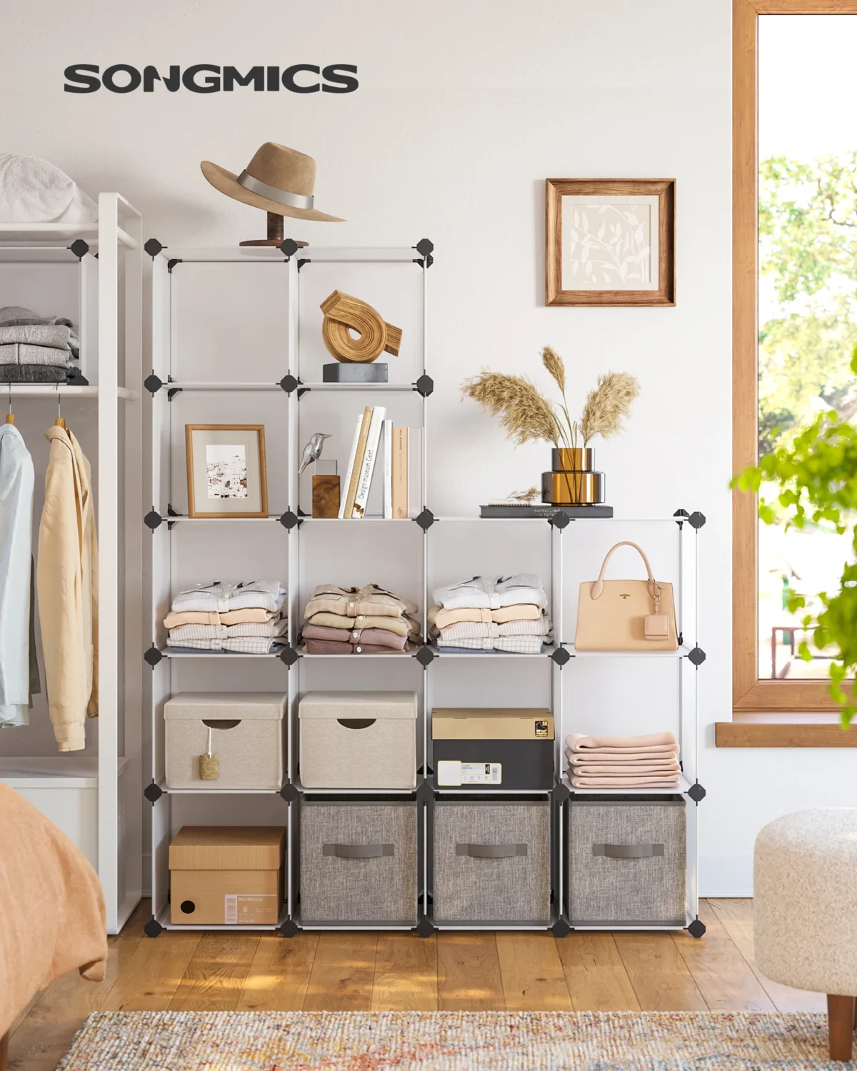 SONGMICS 16-Cube Storage Organizer – Bookshelf & Closet Storage - Image 2