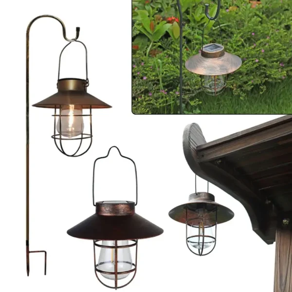Solar Retro LED Camping Lantern – Waterproof Hanging Light for Garden & Tent
