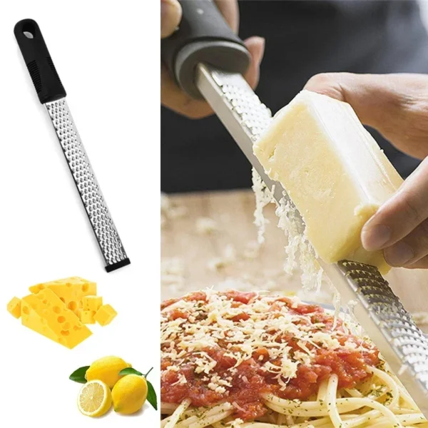 Stainless Steel Cheese Grater & Zester – Kitchen Slicer & Peeler Tool