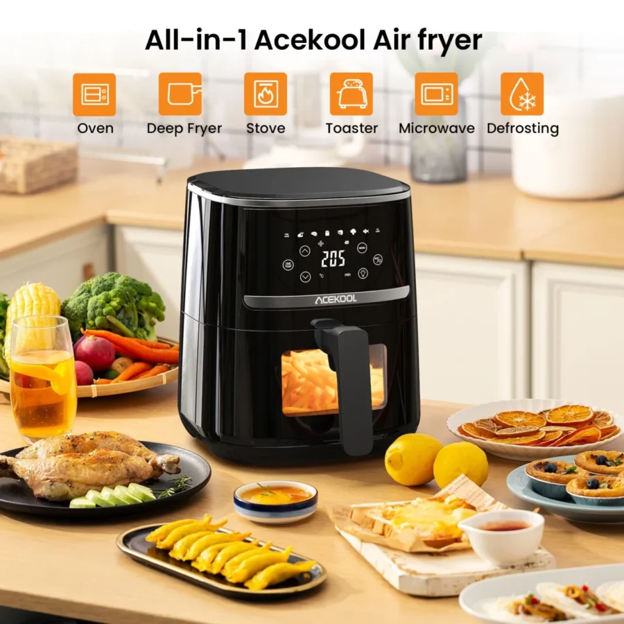 5 Qt Digital Air Fryer Oven Combo with 8 Presets & Viewing Window - Image 2