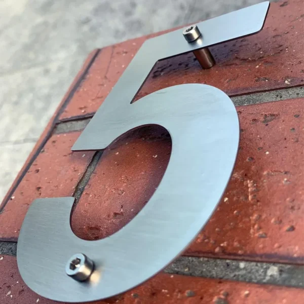 5" Floating Stainless Steel House Numbers – Modern Outdoor Address Sign
