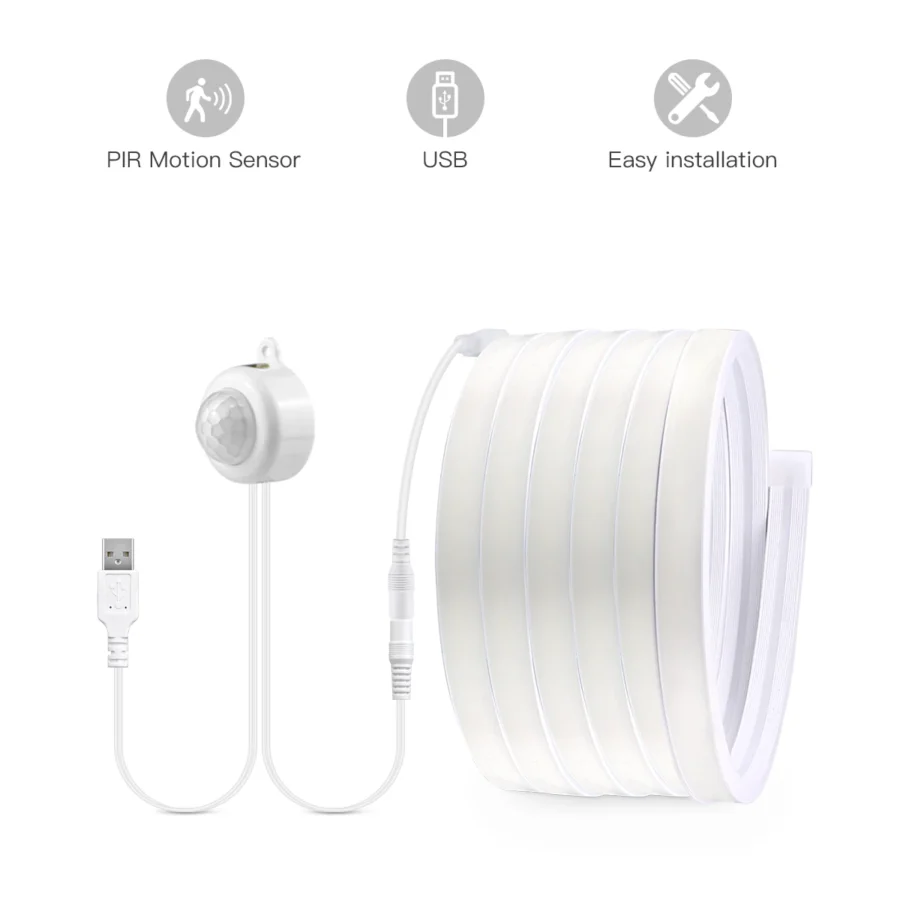 Smart PIR Motion Sensor COB LED Strip Light – Auto On/Off, Waterproof, 320 LEDs/m - Image 2