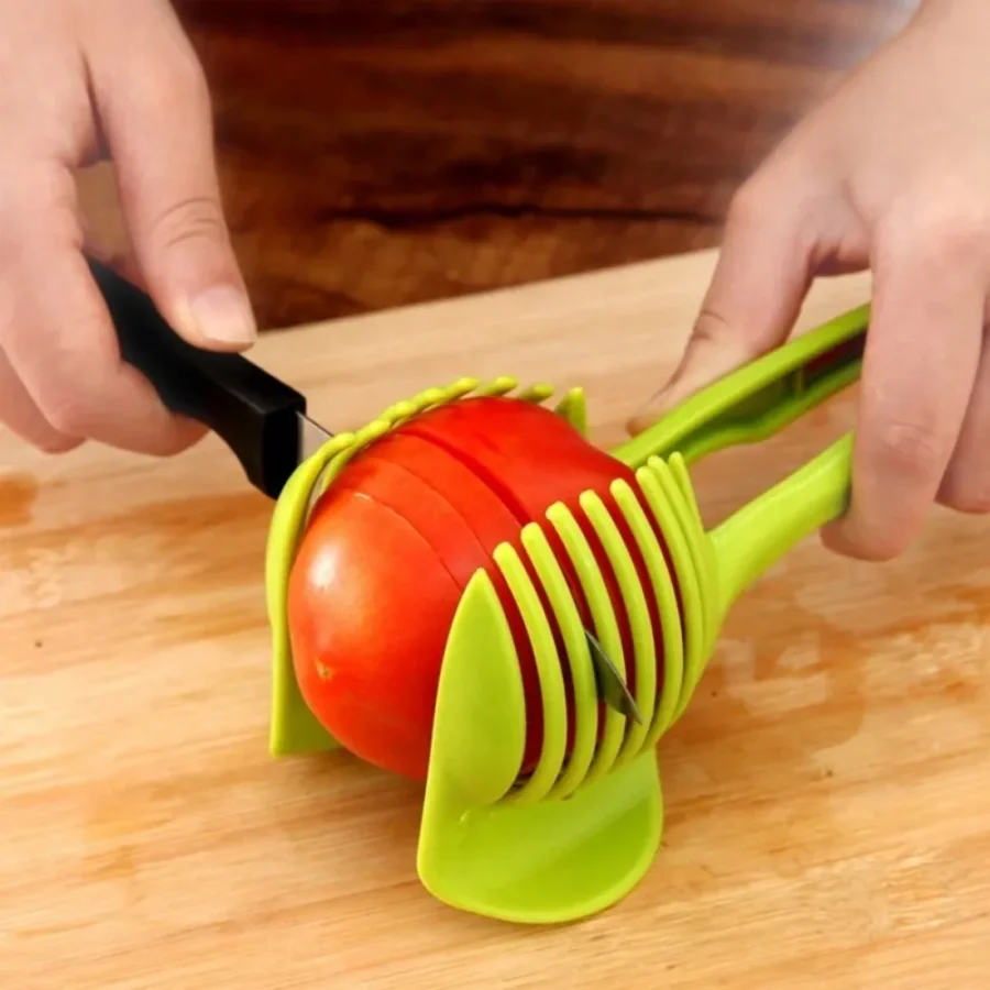 Stainless Steel Handheld Fruit & Tomato Slicer Clip Cutter Accessory - Image 4