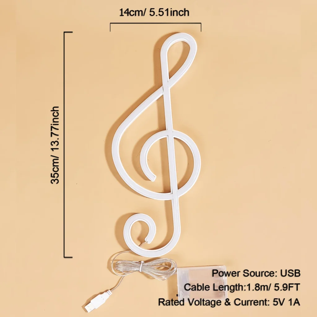 Music Note LED Neon Sign - Image 6