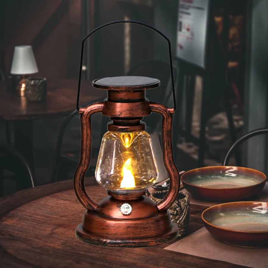 Vintage LED Solar Lantern – Flickering Flame Effect for Outdoor & Indoor Decor - Image 6