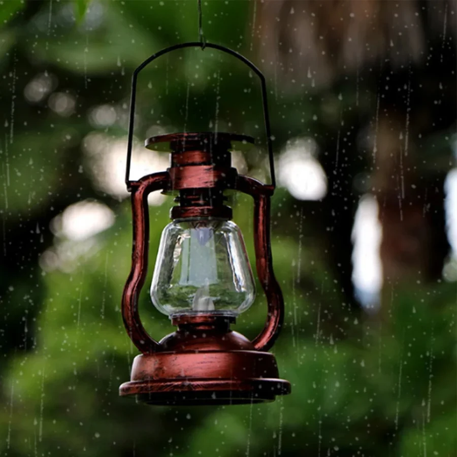 Vintage LED Solar Lantern – Flickering Flame Effect for Outdoor & Indoor Decor - Image 5