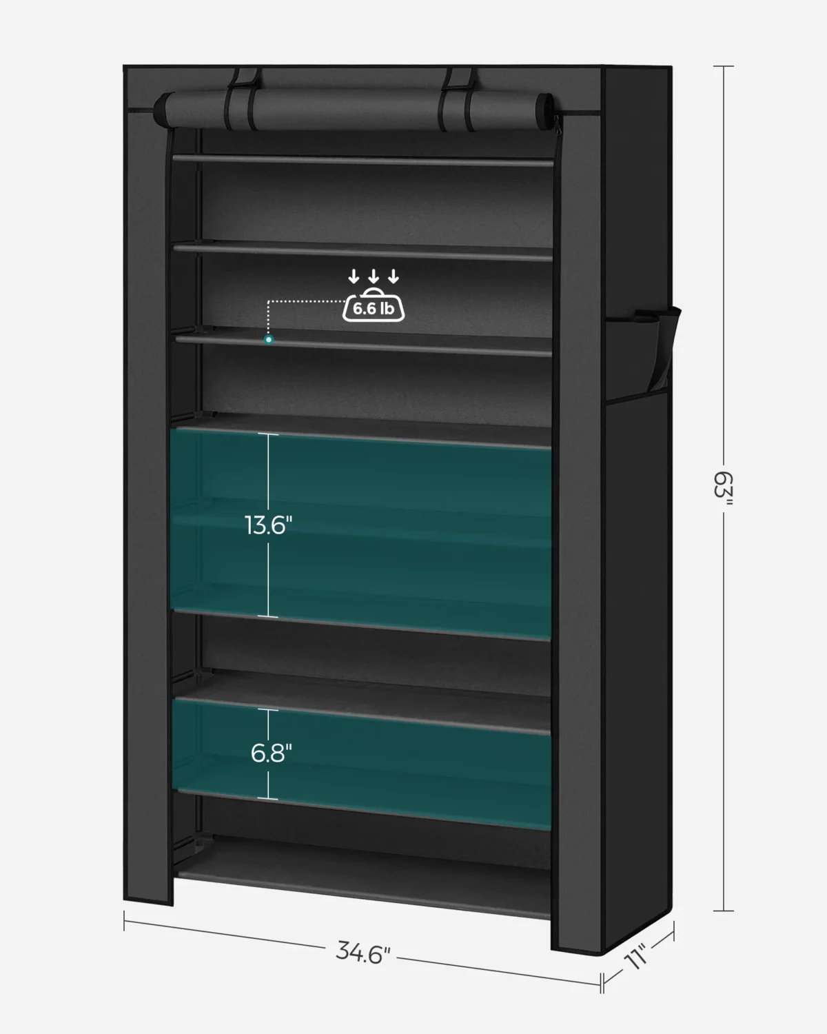 SONGMICS 9-Tier Shoe Rack with Cover – Holds 40–50 Pairs - Image 6