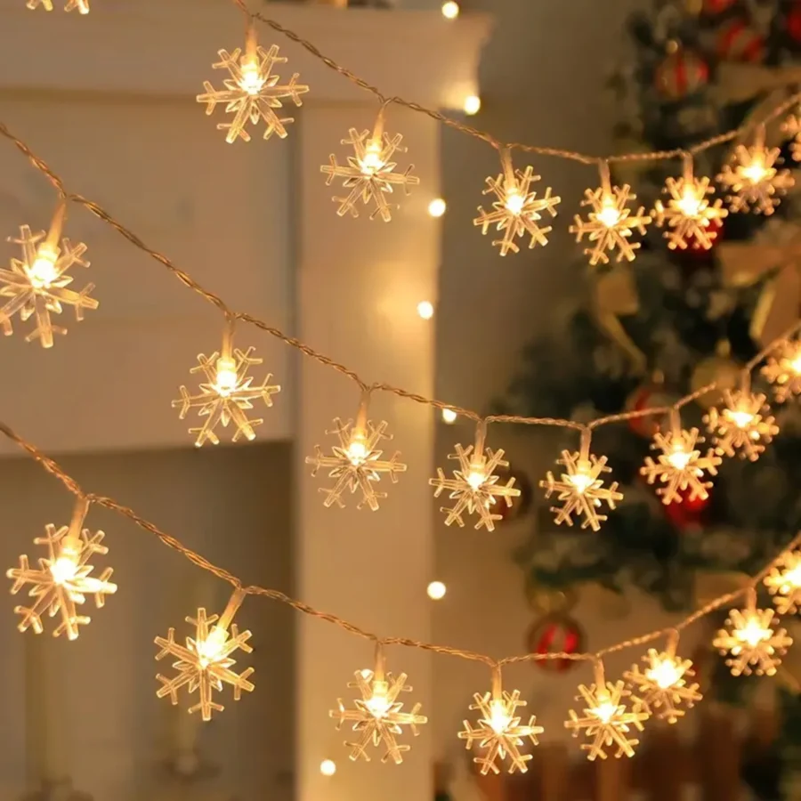 LED Snowflake String Light – Indoor/Outdoor Christmas & Party Decor - Image 2