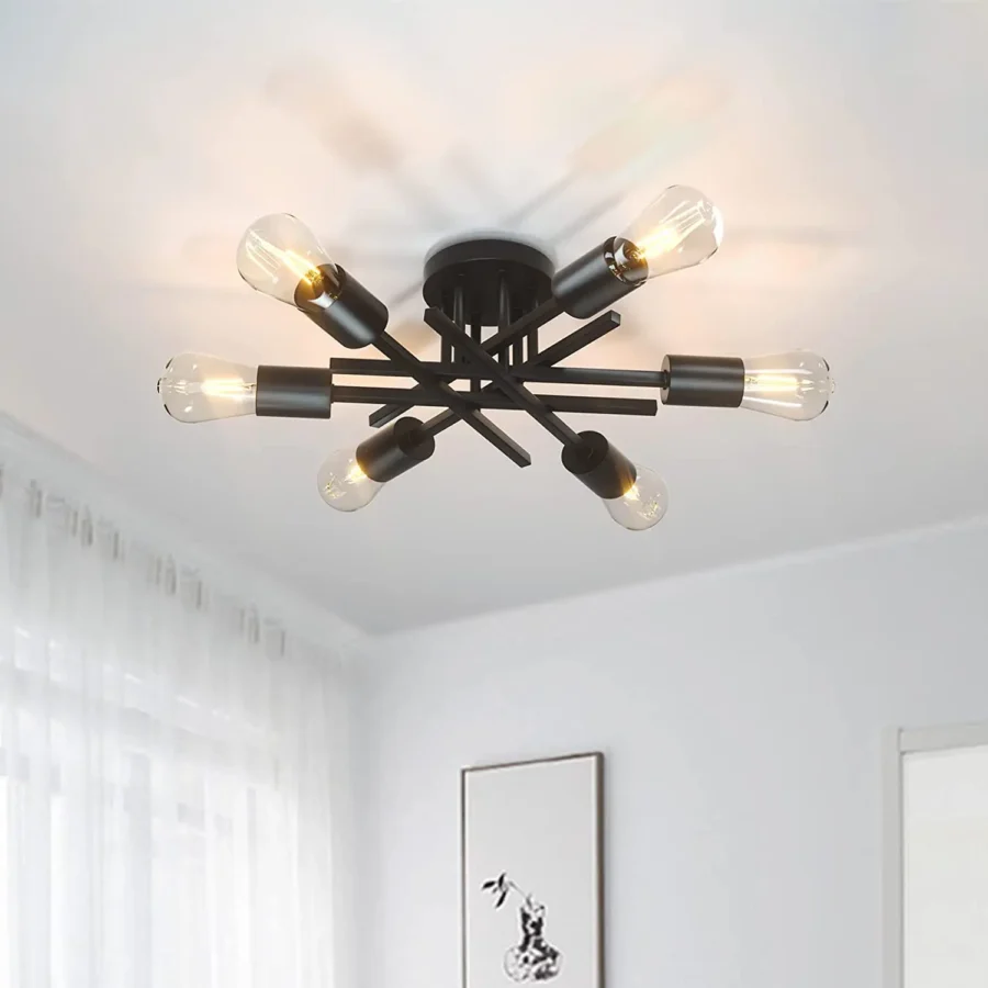 Semi Flush Mount Modern Sputnik Chandelier - Image 6